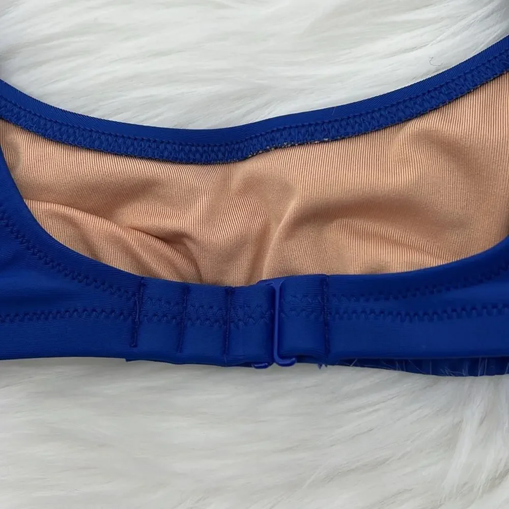 J.Crew Women's Heritage scoopneck bikini top - Blue - XS - NWT